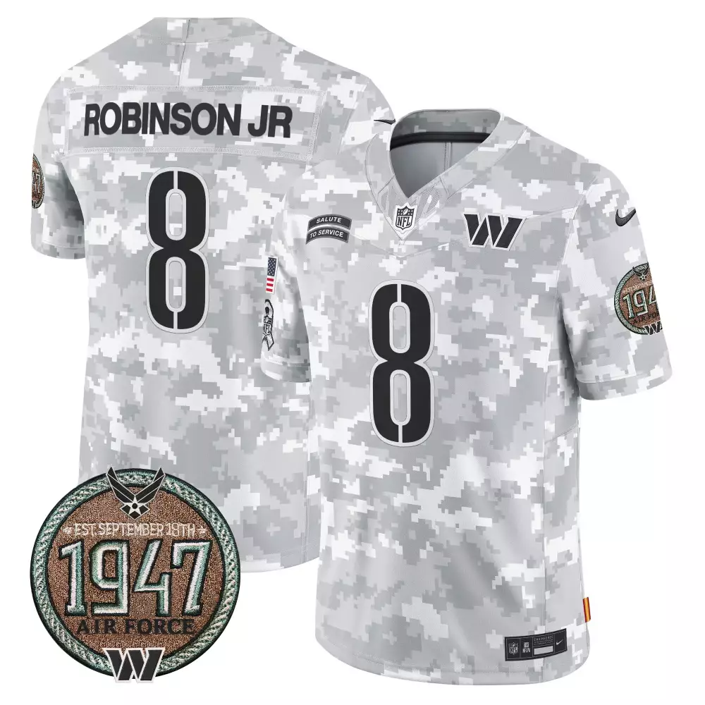 navy youth washington commanders 2024 salute to service establishment year patch vapor limited custom jersey all stitche