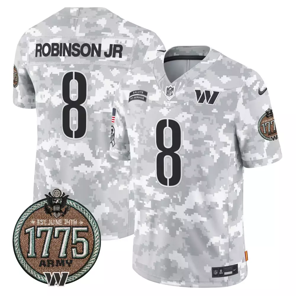 robinson jr alternate womens washington commanders 90th anniversary patch gold vapor jersey all stitched