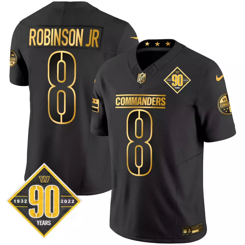 robinson jr black alternate womens washington commanders 90th sean taylor patch vapor limited jersey all stitched