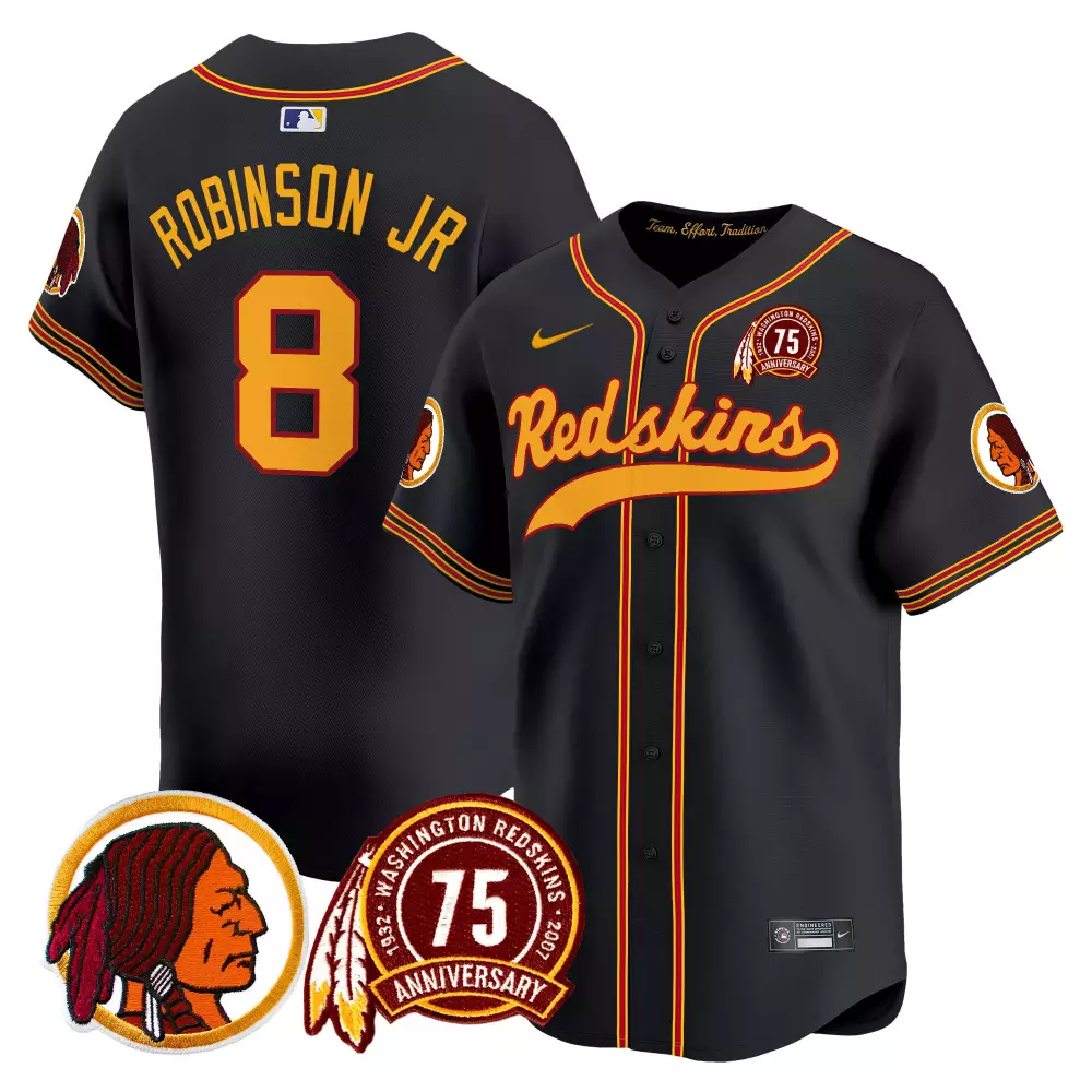 robinson jr black mens washington redskins 75th patch throwback vapor premier limited jersey all stitched