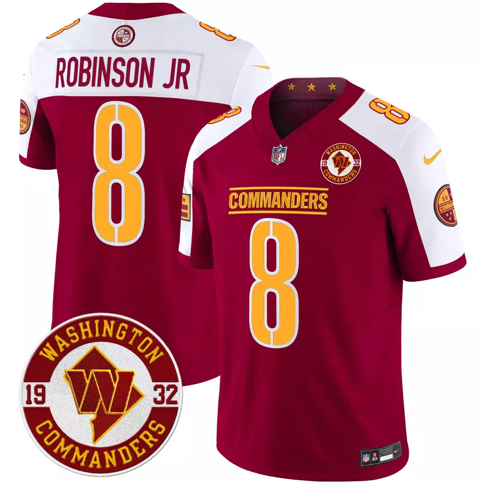 robinson jr black womens washington commanders 90th sean taylor patch vapor limited jersey all stitched