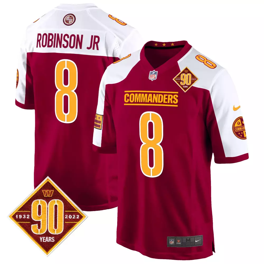 robinson jr black womens washington commanders 90th sean taylor patch vapor limited jersey all stitched