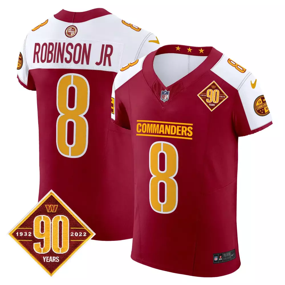 robinson jr black womens washington commanders 90th sean taylor patch vapor limited jersey all stitched