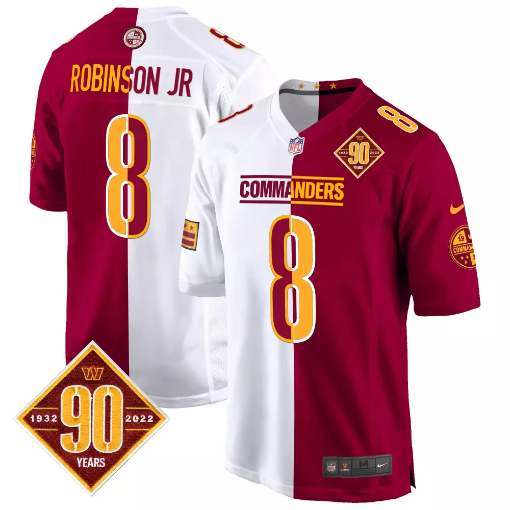 robinson jr burgundy womens washington commanders 90th sean taylor patch vapor limited jersey all stitched