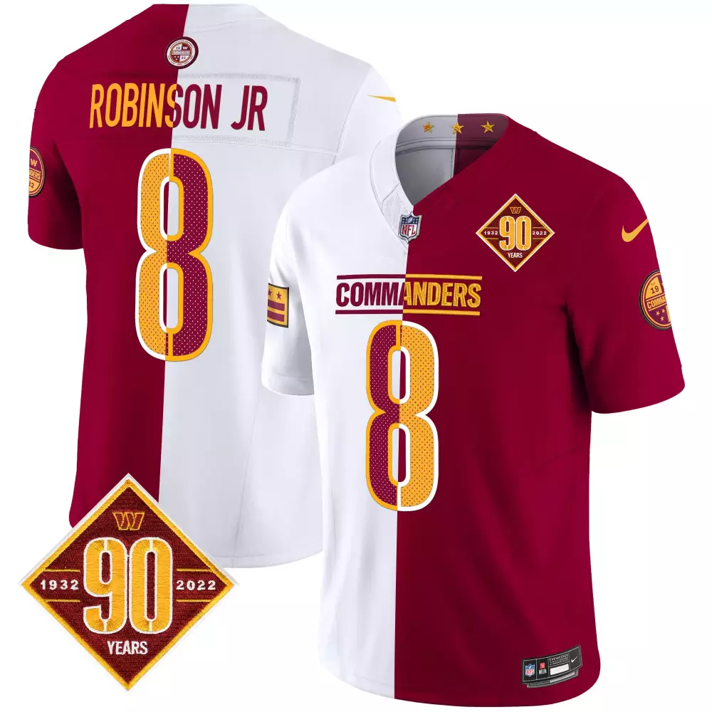 robinson jr burgundy womens washington commanders 90th sean taylor patch vapor limited jersey all stitched