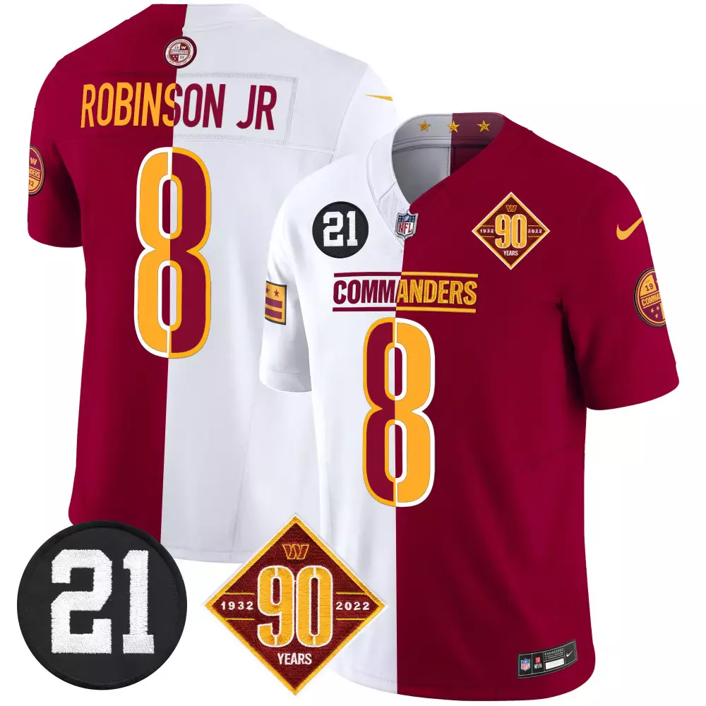 robinson jr half mens washington commanders 90th sean taylor patch vapor limited jersey all stitched