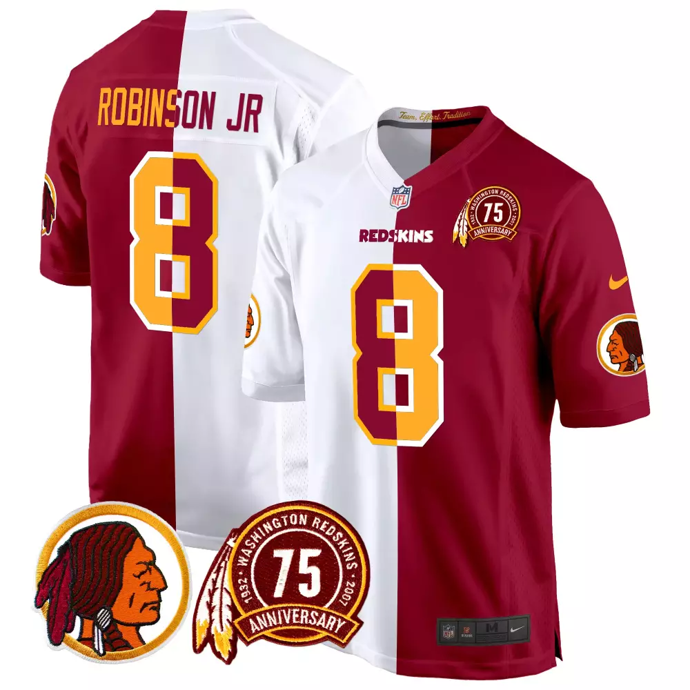 robinson jr half mens washington redskins 75th patch throwback game jersey all stitched