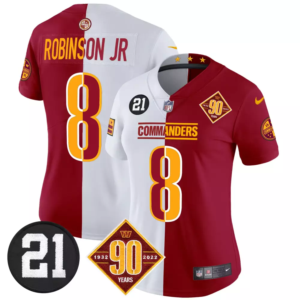 Robinson Jr. Half Men's Washington Commanders 90th Sean Taylor Patch Vapor Limited Jersey | All Stitched | Game Day Outfit for Men, Women & Youth