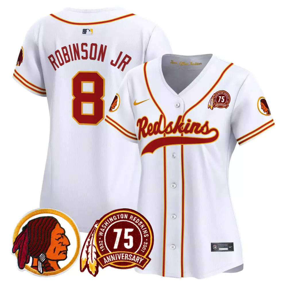 robinson jr white womens washington redskins 75th patch throwback vapor premier limited jersey all stitched