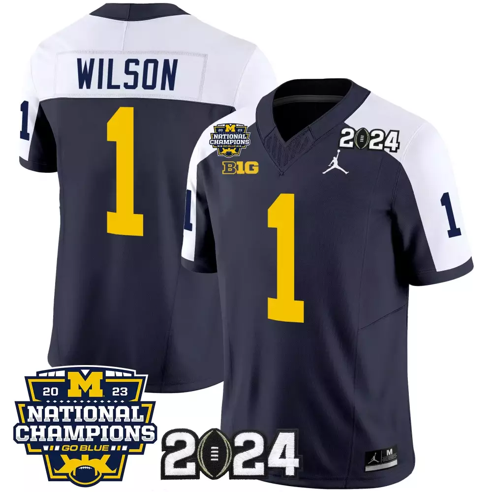 Roman Wilson Michigan Wolverines 2023 National Champions Patch Vapor Jersey | Stitched | Limited Edition Fan Gear | For Men, Women & Youth