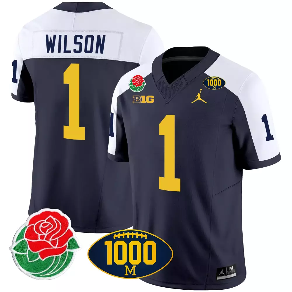 Roman Wilson Michigan Wolverines CFP 2023 National Champions Patch Vapor Jersey | Stitched White | Limited Edition Fan Gear | For Men, Women & Youth