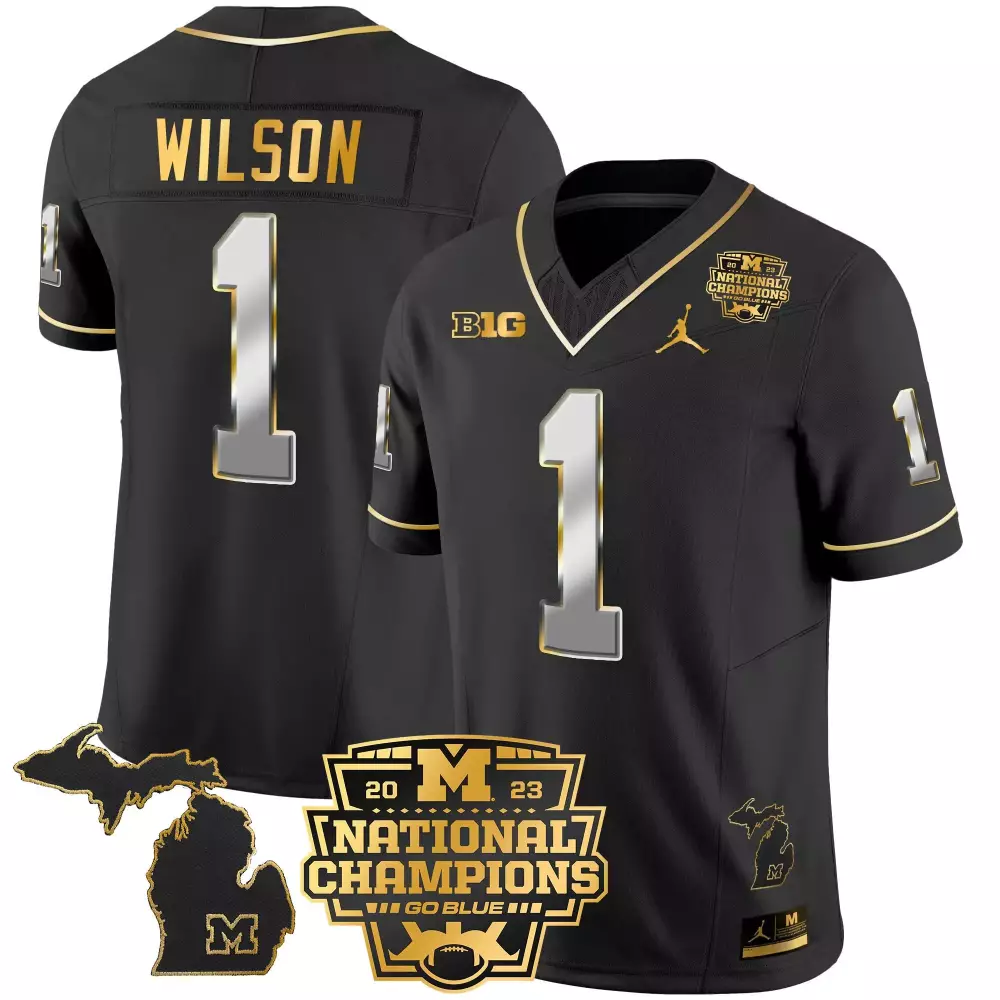 roman wilson black gold womens michigan wolverines 2024 vapor limited gold jersey all stitched