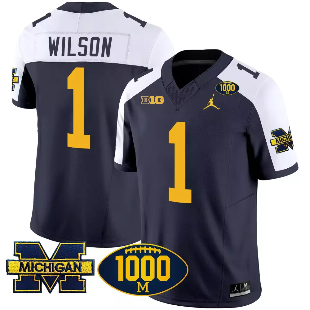 Roman Wilson Michigan Wolverines 1000 Wins Patch Jersey | Maize Vapor Stitched | Women's Fan Gear | For Men, Women & Youth