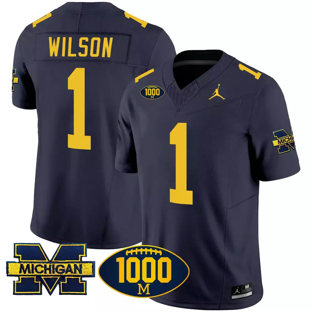 Roman Wilson Michigan Wolverines 1000 Wins Patch Jersey | Maize Vapor Stitched | Women's Fan Gear | For Men, Women & Youth