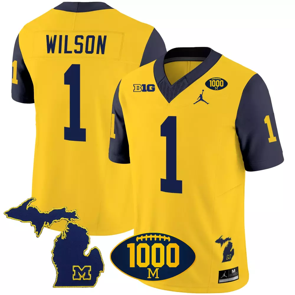 Roman Wilson Michigan Wolverines 2023 National Champions Patch Vapor Jersey V2 | Maize Stitched | Replica Fan Gear | For Men, Women & Youth
