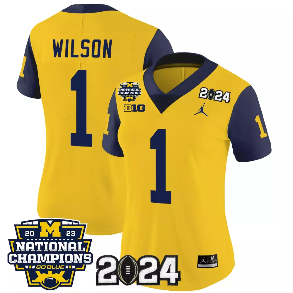 roman wilson navy sleeves womens michigan wolverines 1000 wins patch vapor jersey v3 all stitched