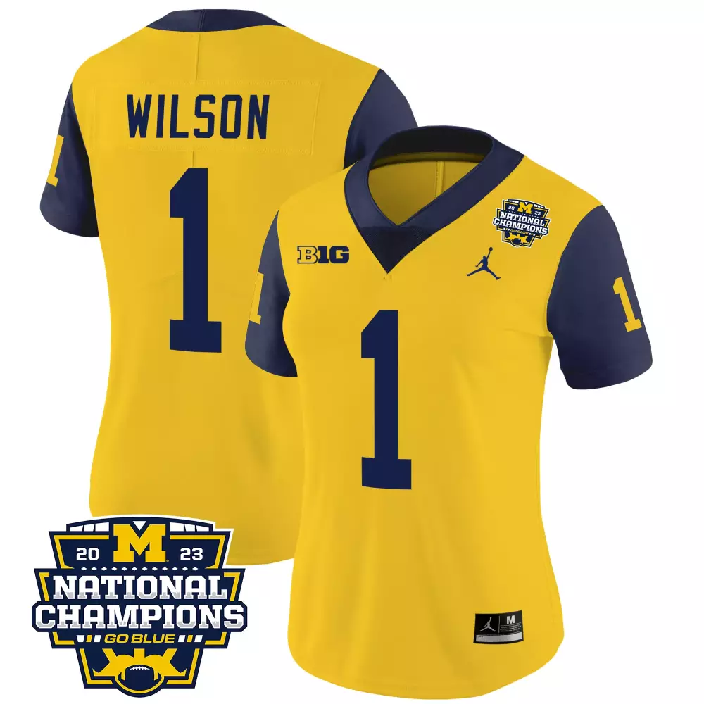 roman wilson navy sleeves womens michigan wolverines 1000 wins patch vapor jersey v3 all stitched