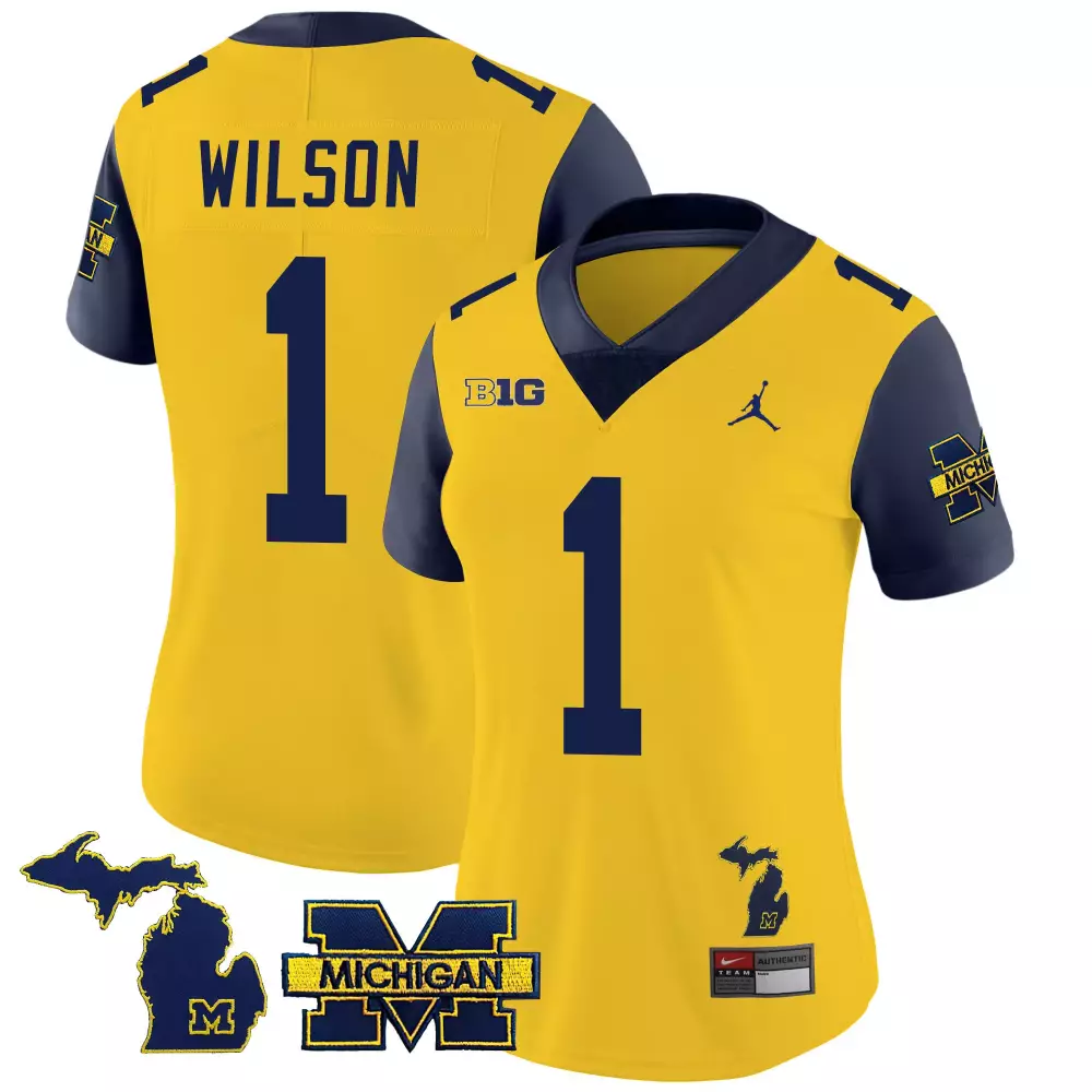 roman wilson navy sleeves womens michigan wolverines 1000 wins patch vapor jersey v3 all stitched