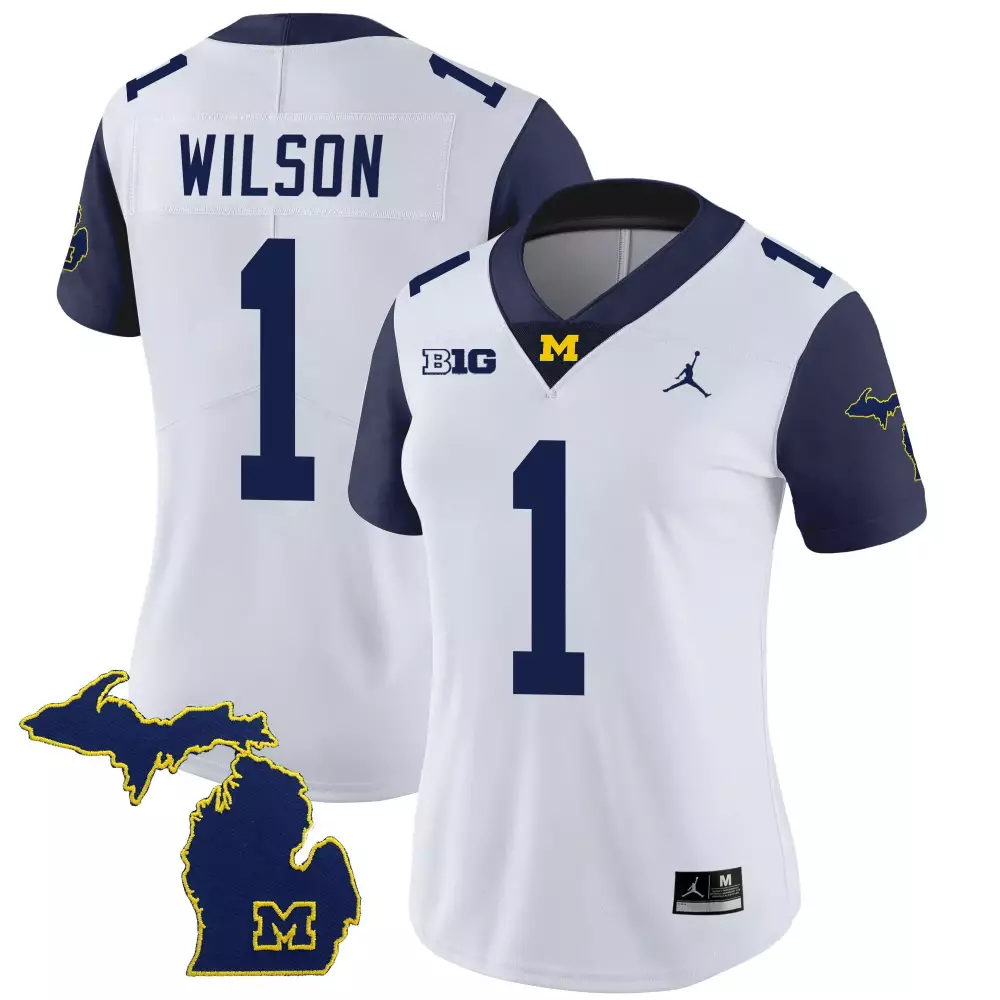 roman wilson navy sleeves womens michigan wolverines 2023 special jersey v2 all stitched