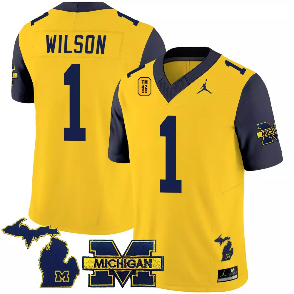 roman wilson navy sleeves womens michigan wolverines 2023 special jersey v2 all stitched