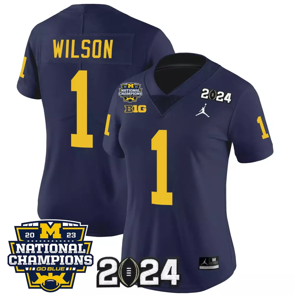 roman wilson navy womens michigan wolverines 1000 wins patch vapor jersey v3 all stitched