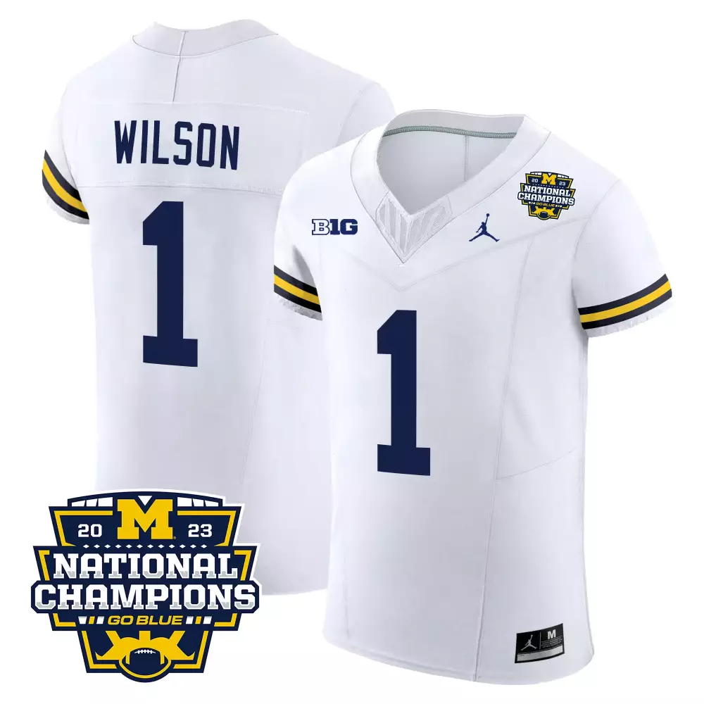 roman wilson white mens michigan wolverines tm42 patch vapor limited jersey all stitched