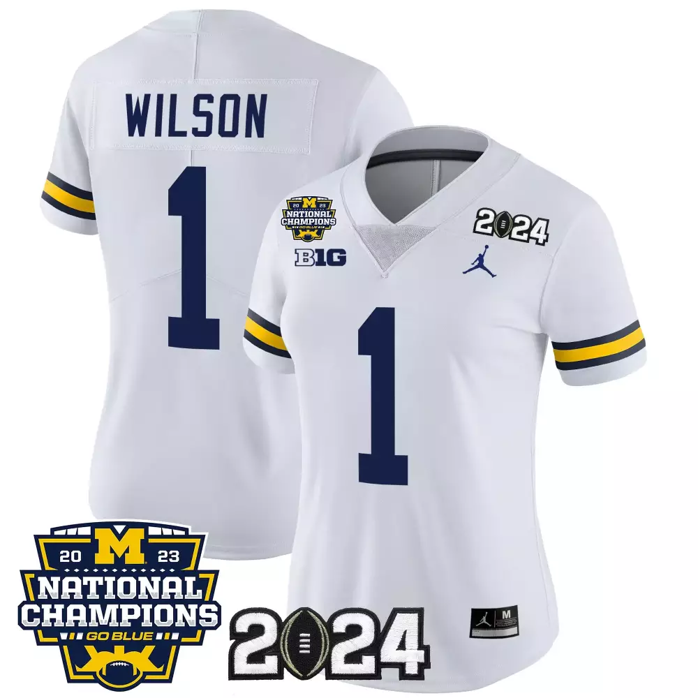 roman wilson white womens michigan wolverines 1000 wins patch vapor jersey v3 all stitched