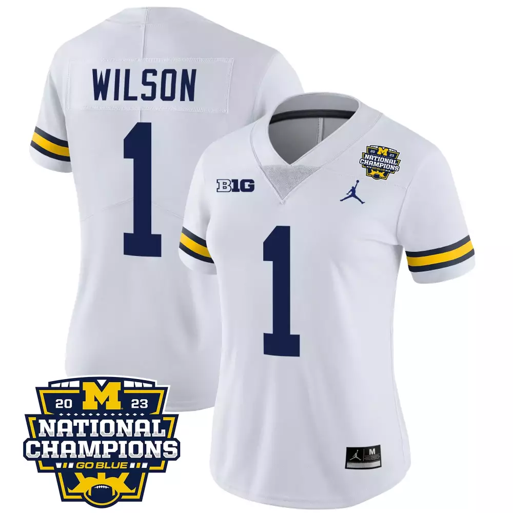 roman wilson white womens michigan wolverines 1000 wins patch vapor jersey v3 all stitched