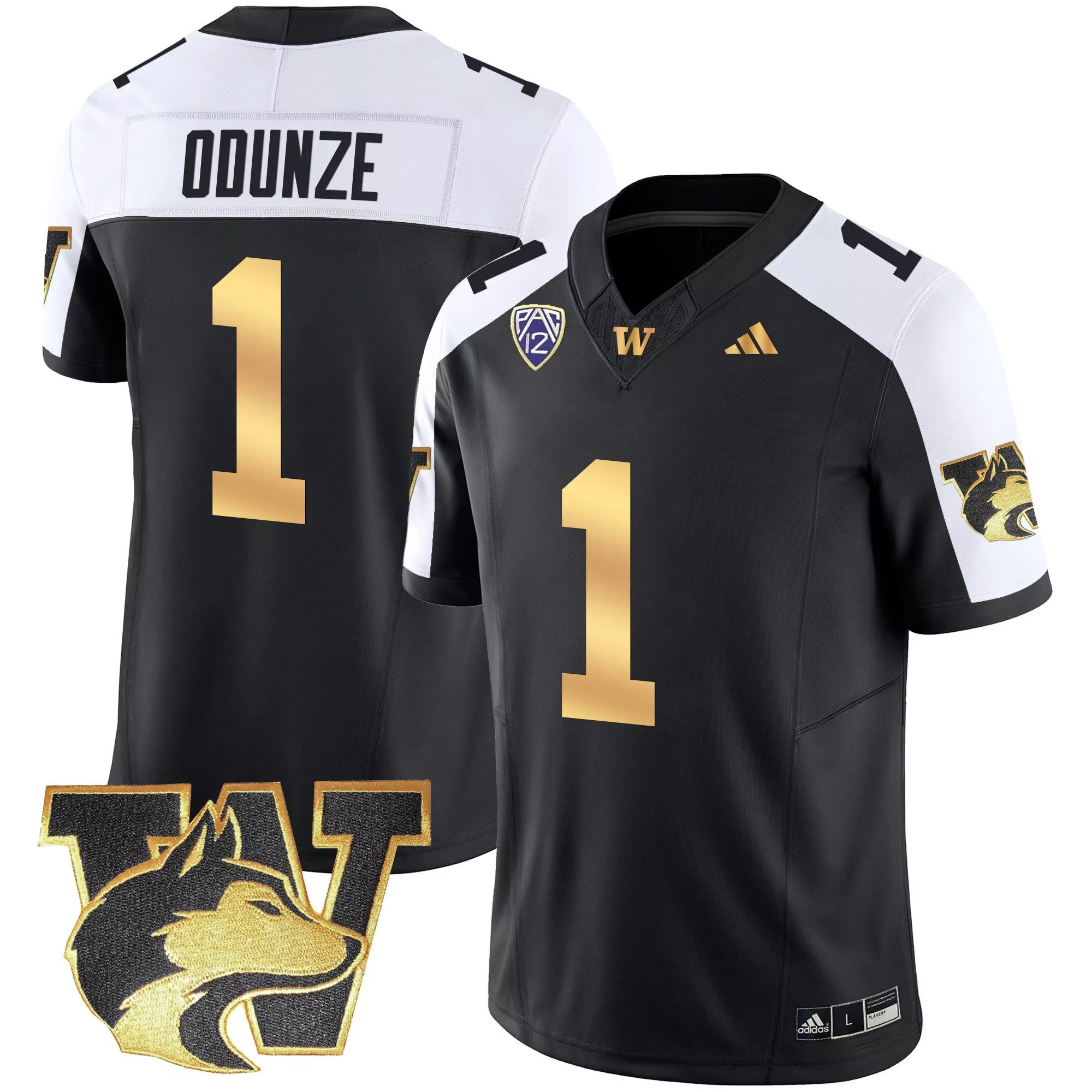 rome odunze black alternate mens washington huskies 2024 sugar bowl patch vapor jersey all stitched