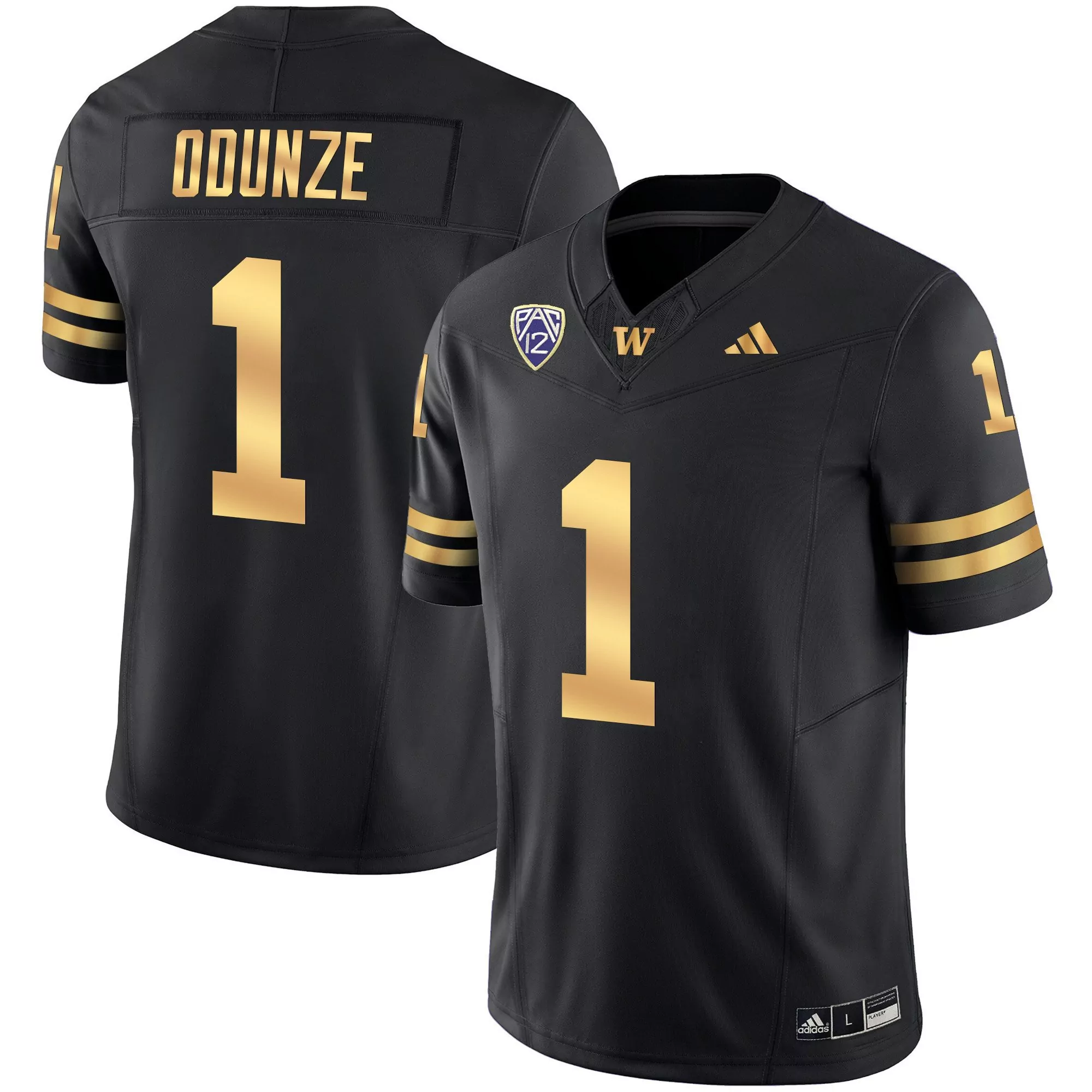rome odunze black mens washington huskies 2024 sugar bowl patch vapor jersey all stitched
