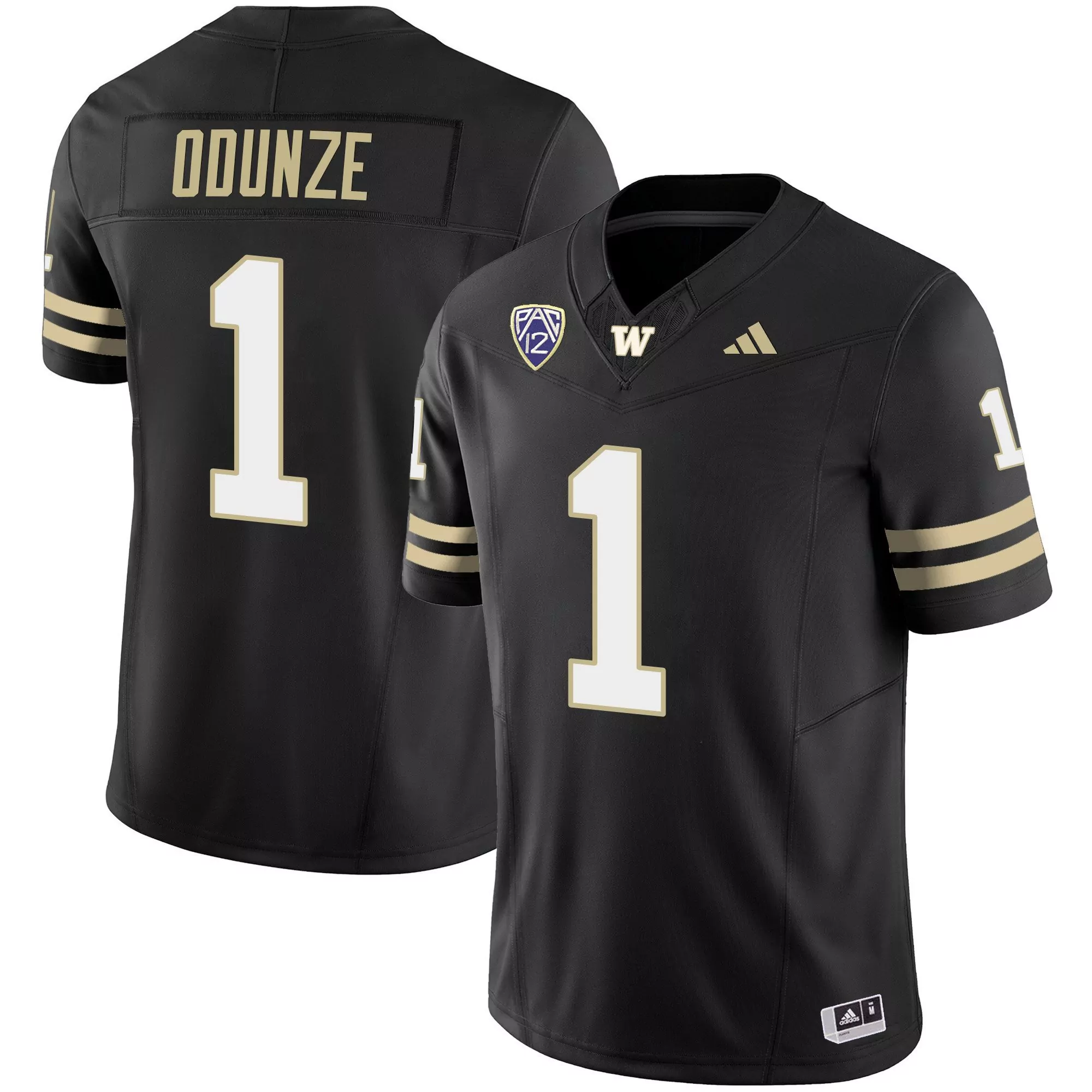 rome odunze black mens washington huskies 2024 sugar bowl patch vapor jersey all stitched