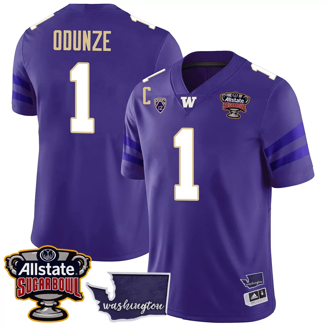 rome odunze mens washington huskies sugar bowl washington patch vapor jersey all stitched