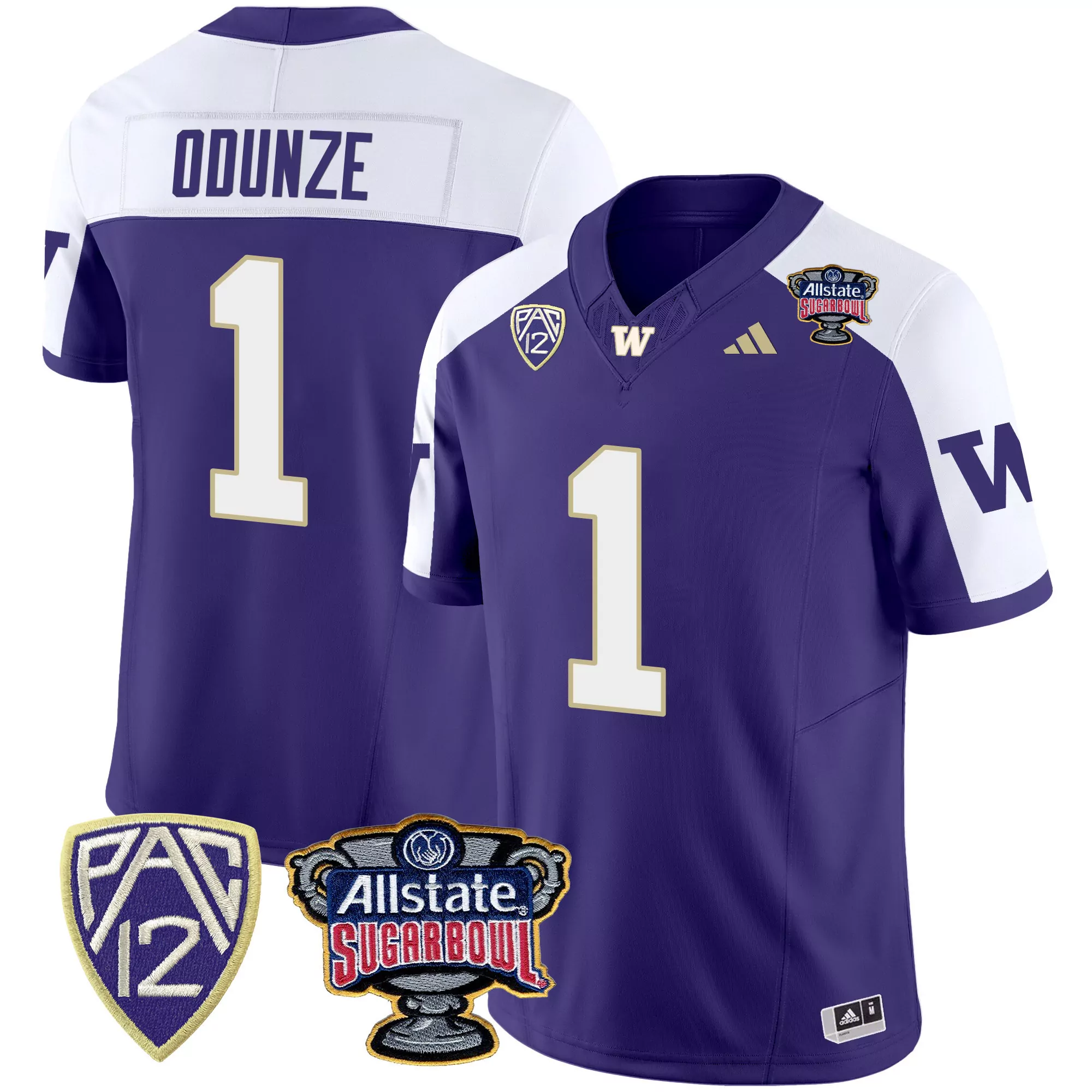 rome odunze mens washington huskies sugar bowl washington patch vapor jersey all stitched