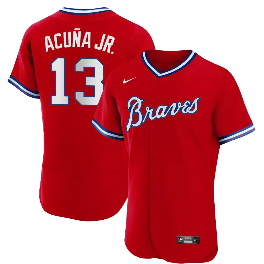 Ronald Acuña Jr. 1980 Flex Base Jersey | Atlanta Braves Throwback | All Stitched Limited Edition | For Men, Women & Yout