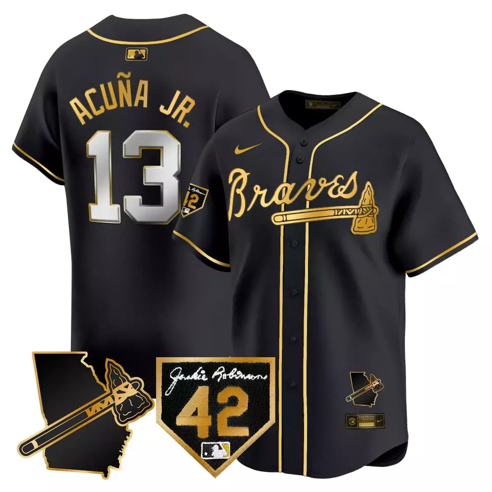 ronald acuna jr black bright green womens atlanta braves atliens gold alternate baseball jersey all stitched