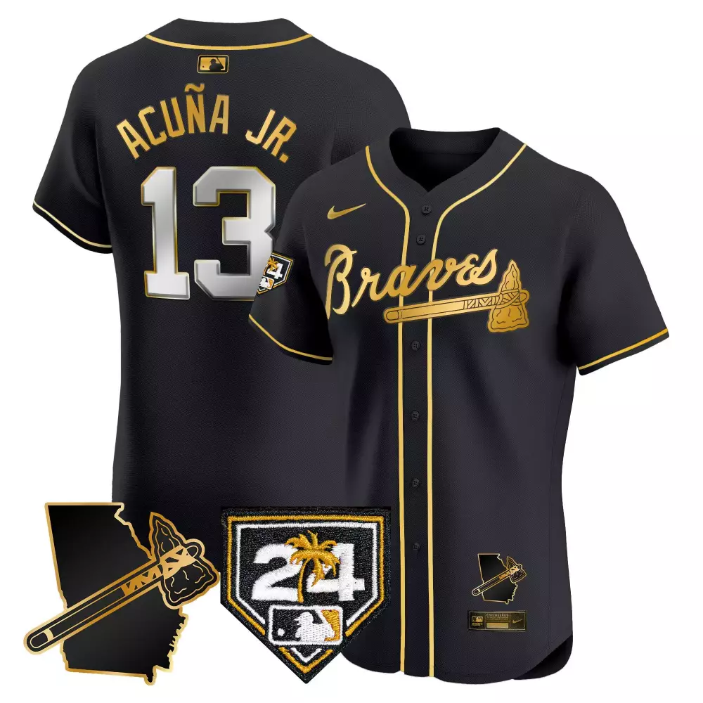 ronald acuna jr black bright green womens atlanta braves atliens gold alternate baseball jersey all stitched