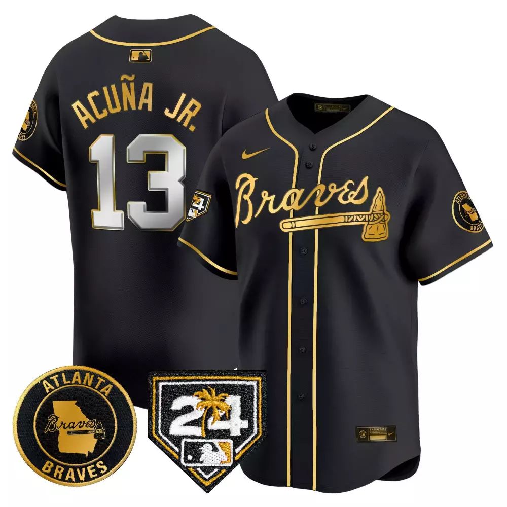 ronald acuna jr black bright green womens atlanta braves atliens gold alternate baseball jersey all stitched