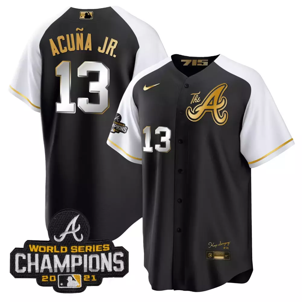 Ronald Acuña Jr. Atlanta Braves Black Atliens The A Flex Base Jersey | All Stitched Design | For Me