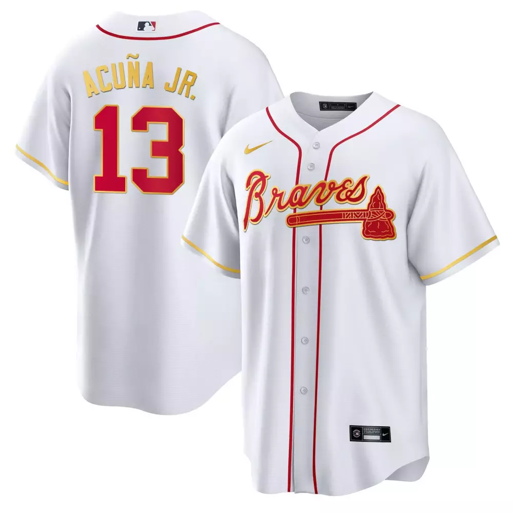 Ronald Acuna Jr. Atlanta Braves Flex White Men's Jersey | Stitched | Fan Gear for Game Day | For Men, Women & Youth