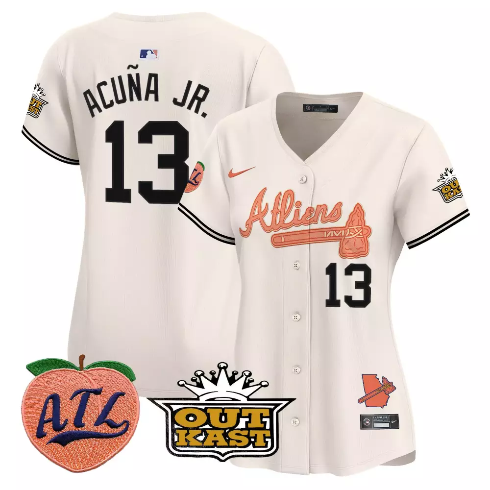 ronald acuna jr cream unisex atlanta braves joker vapor premier limited jersey printed