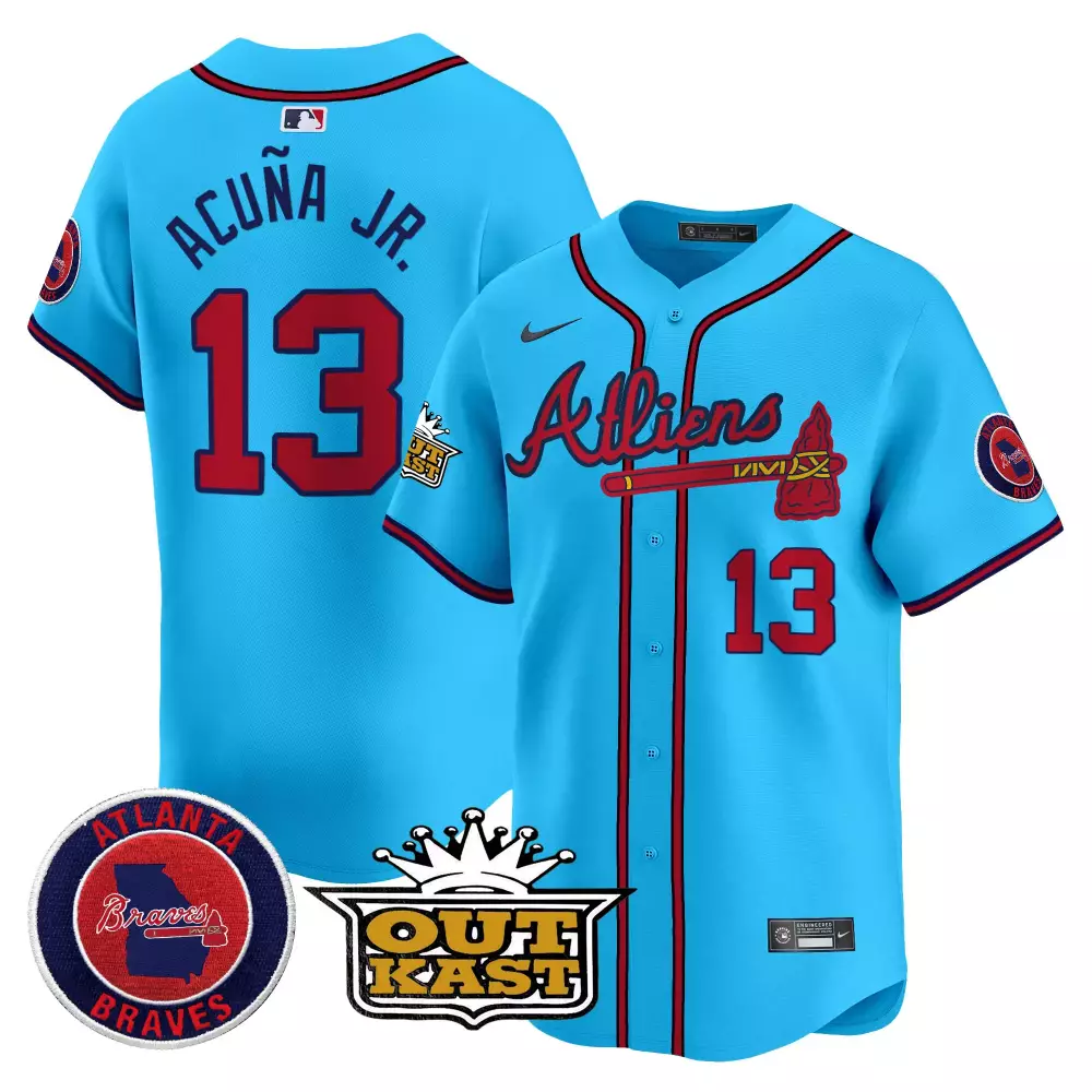 ronald acuna jr light blue mens atlanta braves atliens vapor premier limited jersey v4 all stitched