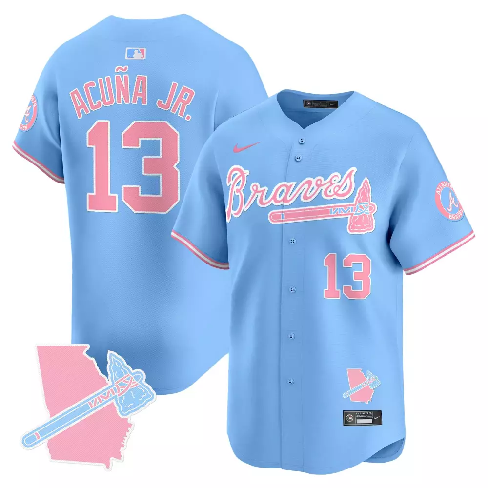 ronald acuna jr light blue mens atlanta braves atliens vapor premier limited jersey v4 all stitched