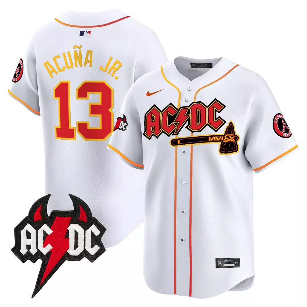 ronald acuna jr white mens atlanta braves acdc vapor premier limited jersey all stitched