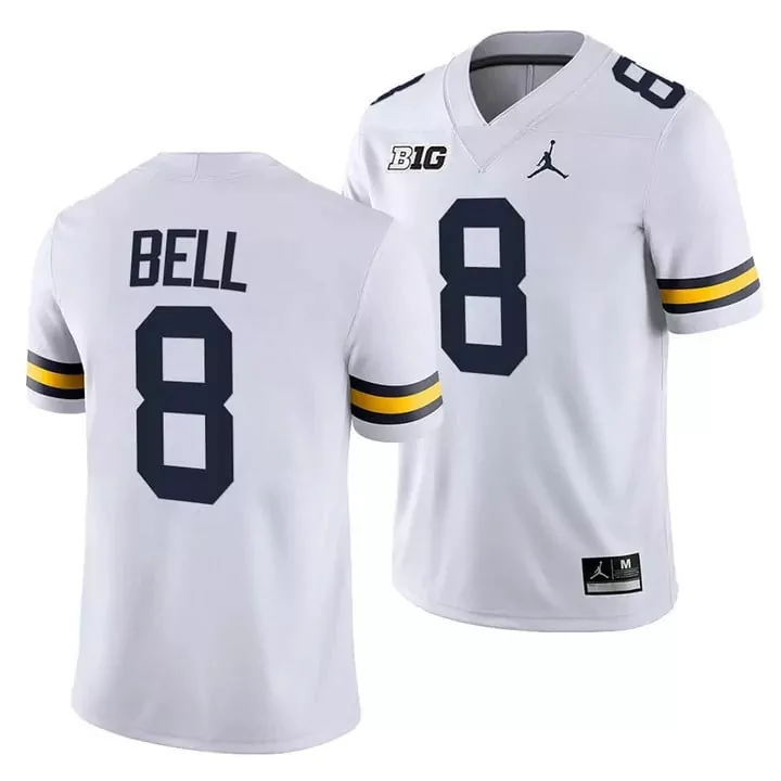ronnie bell white mens michigan wolverines players 202223 limited jersey all stitched