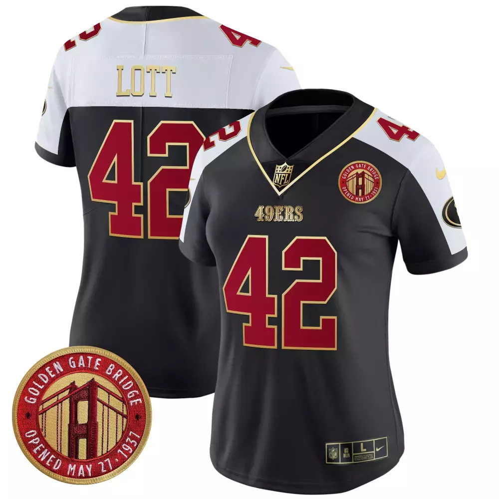 Ronnie Lott San Francisco 49ers Black Alternate Women's Vapor Jersey | Super Bowl LVIII Patch V2 | For Women