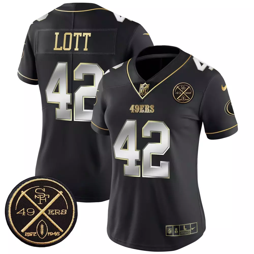 Ronnie Lott San Francisco 49ers EST1946 Patch Vapor Limited Jersey | Black Limited Edition | All Stitched Fan Gear | For Women