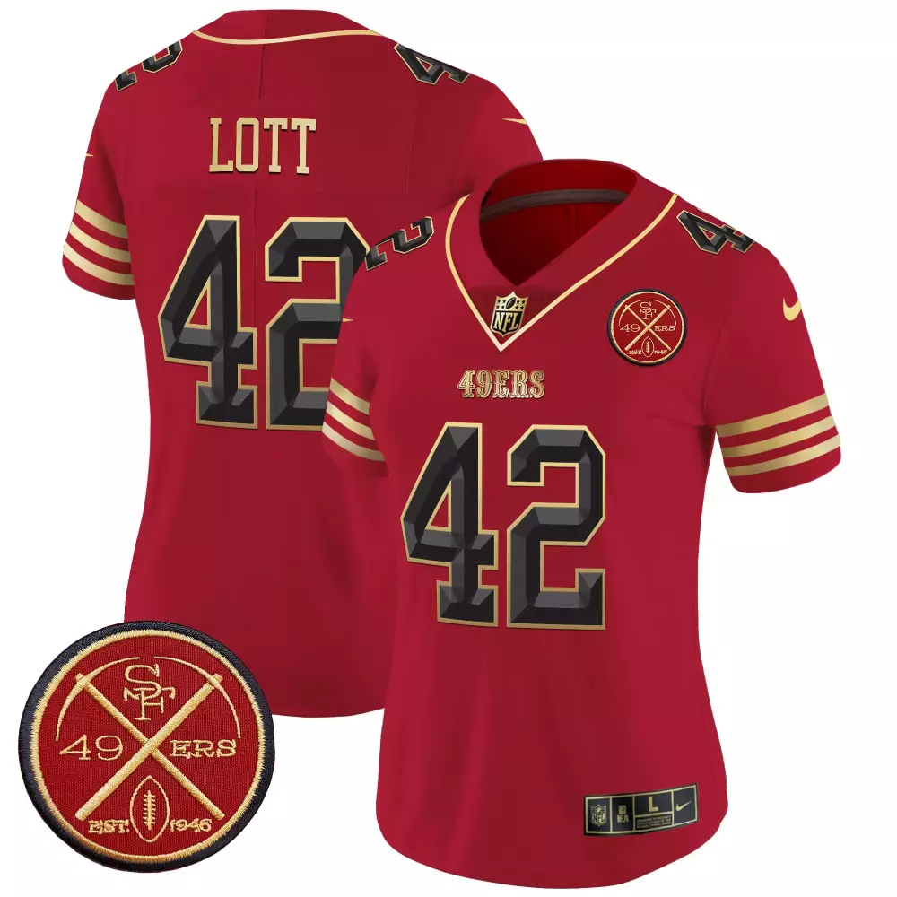 Ronnie Lott San Francisco 49ers Super Bowl LVIII Patch Vapor Jersey | Black Gold | Limited Edition Fan Gear | For Men, Women & Youth