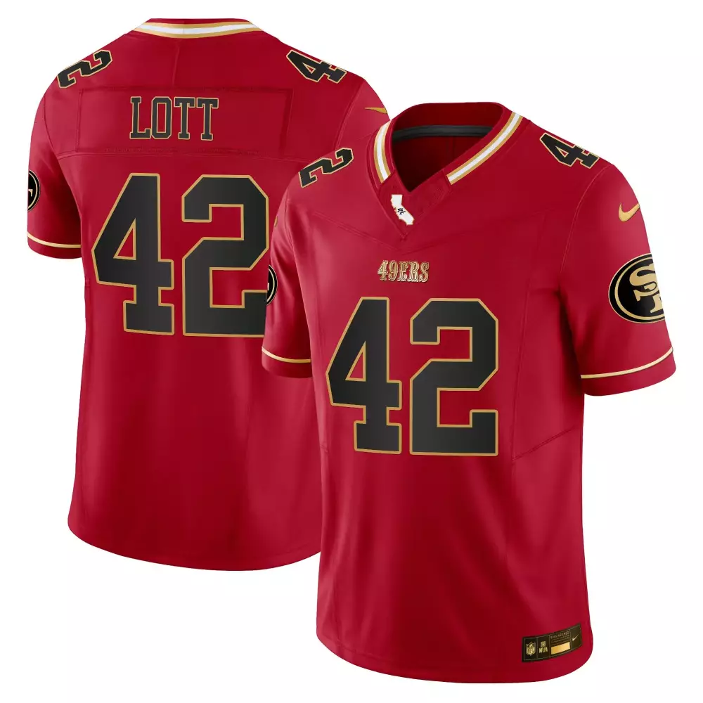 ronnie lott scarlet limited mens san francisco 49ers 2024 gold vapor jersey all stitched