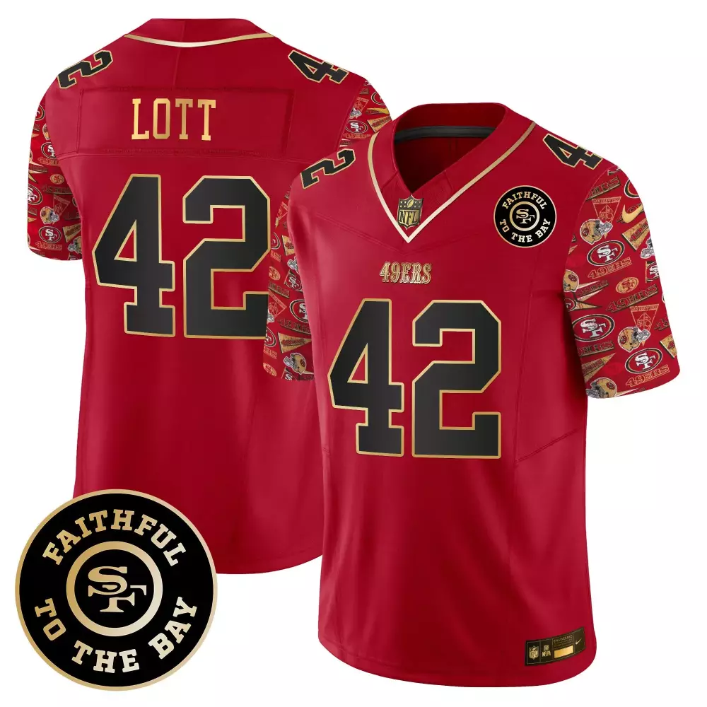 ronnie lott scarlet limited mens san francisco 49ers 2024 gold vapor jersey all stitched
