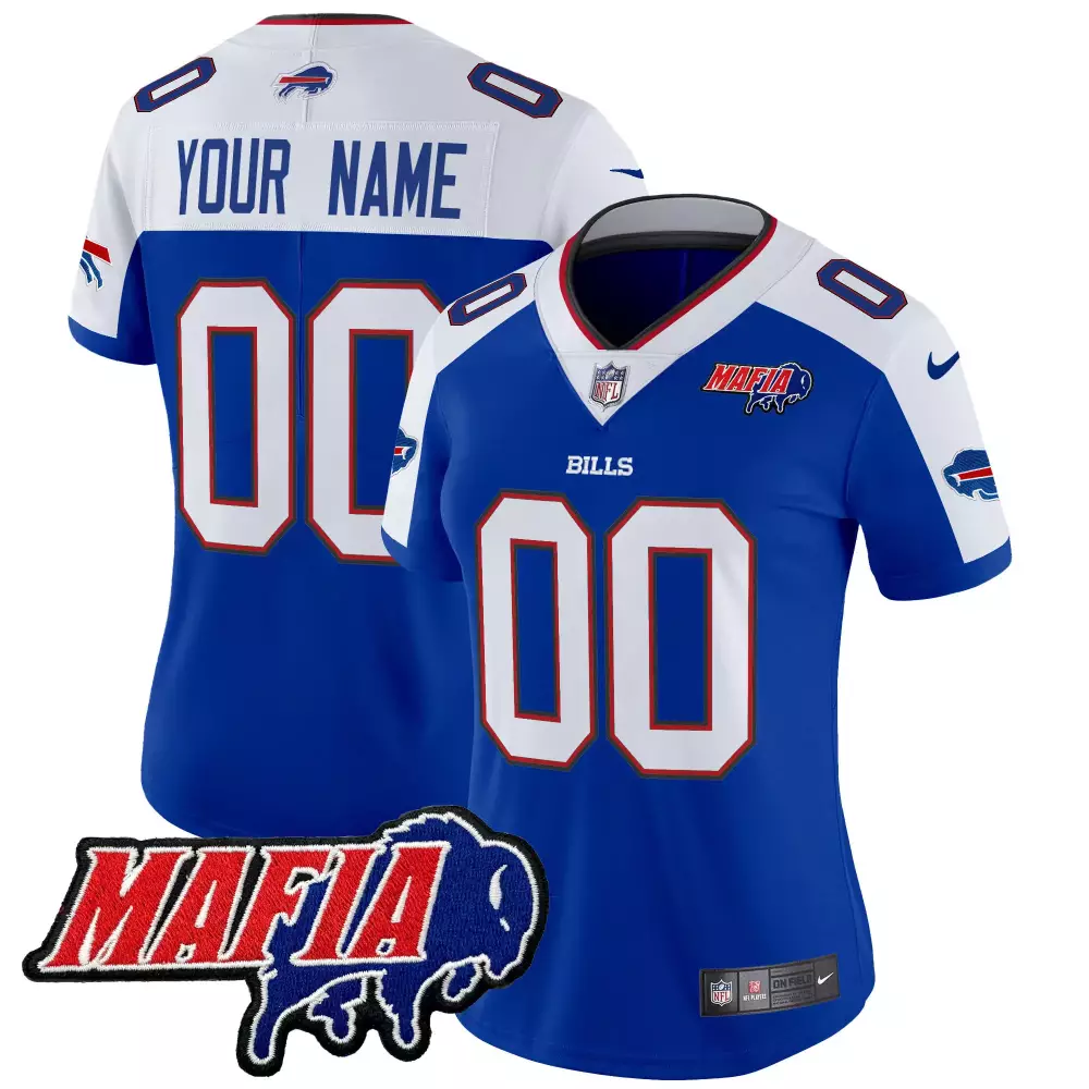 royal alternate women buffalo bills 2023 afc east champions patch vapor custom jersey v2 all stitched